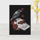 スカル、Ravenおよびバラグリーティ空白のングカード カード (黄色い花)