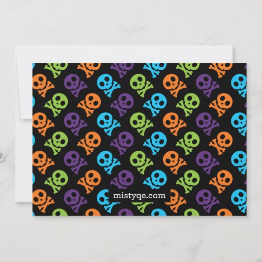 スカルBones 2 Halloween Photo Card 招待状 (裏面)
