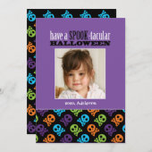 スカルBones Halloweenフォトカード 招待状 (正面/裏面)