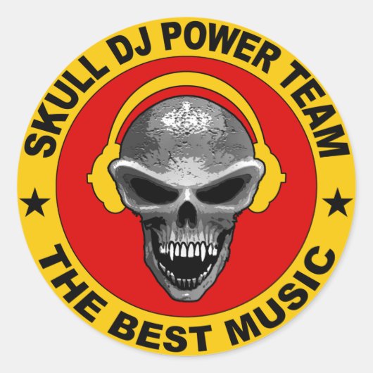 スカルDJシール ラウンドシール (正面)