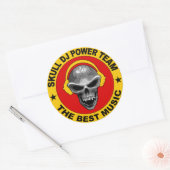 スカルDJシール ラウンドシール (封筒)