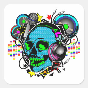 スカルDJ スクエアシール
