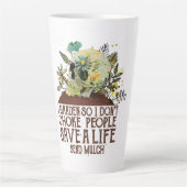 スカルIガーデンだから私は人々の人生を救窒息させない カフェラテマグ (正面)