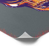 スカルM.C.バイクもしくは自転車に乗る人エリーオレンジ ポスター (角)