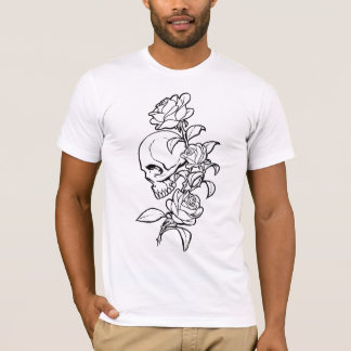 スカルnのバラ tシャツ