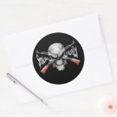 スカルn'ガンステッカー ラウンドシール (封筒)