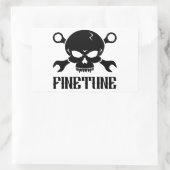 スカル'n'ツール2 - Finetune (黒) 長方形シール (バッグ)