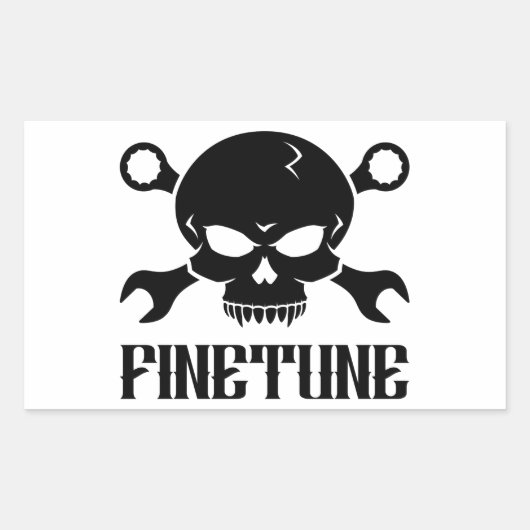 スカル'n'ツール2 - Finetune (黒) 長方形シール (正面)