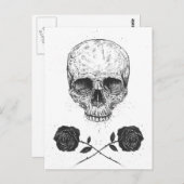 スカルN'バラ ポストカード (正面/裏面)