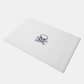 スカルnボーンズの白い大きな書式 ドアマット (アングル)