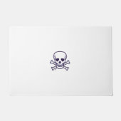 スカルnボーンズの白い大きな書式 ドアマット (正面)