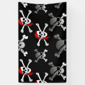 スカルNボーンズパーティー海賊旗 横断幕 (縦)