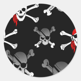スカルNボーンズパーティー海賊 ラウンドシール