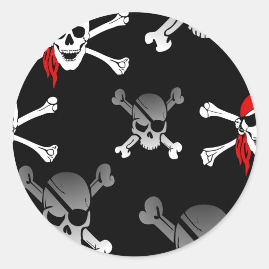 スカルNボーンズパーティー海賊 ラウンドシール (正面)