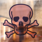 スカルnボーンズピンクのラウンドウィンドウの後ろのスティック ウィンドウサイン (シート2)