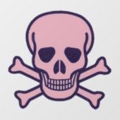 スカルNボーンズピンクのlgのrndウィンドウはバックスティック ウィンドウサイン (シート)