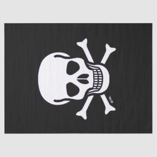 スカルnボーンズブラックティッシュペーパー 薄葉紙 (正面)