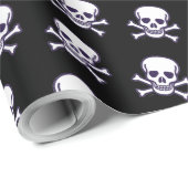 スカルnボーンズブラックマットラッピング紙 ラッピングペーパー (ロールコーナー)