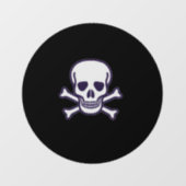 スカルnボーンズブラックラウンドウィンドウのバックスティックを引っ張る ウィンドウサイン (シート)