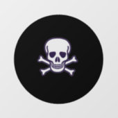 スカルNボーンズブラックラウンドウィンドウのフロントスティックを固定 ウィンドウサイン (シート)