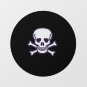 スカルNボーンズブラックラウンドウィンドウのフロントスティックを固定 ウィンドウサイン (シート)