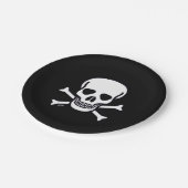 スカルnボーンズブラック紙プレート ペーパープレート (アングル)