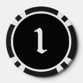 スカルnボーンズブラック1ストライプのトランプのポーカーチップ ポーカーチップ (裏面)