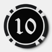 スカルnボーンズブラック10ストライプのトランプのポーカーチップ ポーカーチップ (裏面)