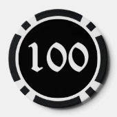 スカルnボーンズブラック100ストライプのトランプのポーカーチップ ポーカーチップ (裏面)