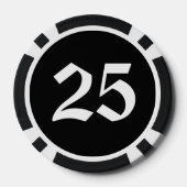 スカルnボーンズブラック25ストライプのトランプのポーカーチップ ポーカーチップ (裏面)