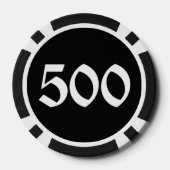 スカルnボーンズブラック500ストライプのトランプのポーカーチップ ポーカーチップ (裏面)