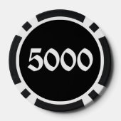 スカルnボーンズブラック5000ストライプのトランプのポーカーチップ ポーカーチップ (裏面)