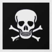 スカルnボーンズブラックsqウィンドウのフロントスティック ウィンドウサイン (シート)