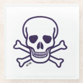 スカルnボーンズ澄んガラスコースター ガラスコースター (正面)