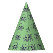 スカルnボーンズ緑の澄んパーティー帽子 パーティーハット (裏面)