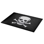 スカルnボーンズ黒ガラス切断板 カッティングボード (角)