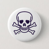 スカルnボーンボタン 缶バッジ (正面)