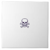 スカルnボーン白の大きなタイル タイル (正面)