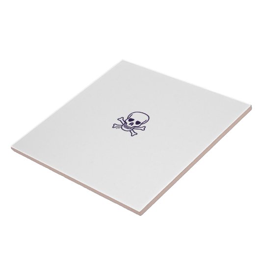 スカルnボーン白の大きなタイル タイル (側面)