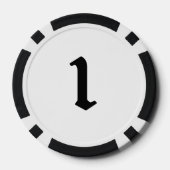 スカルnボーン1ストライプのトランプのポーカーチップ ポーカーチップ (裏面)