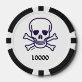 スカルnボーン10000ストライプのトランプのポーカーチップ ポーカーチップ (正面)