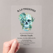 スカルRIP 20sの30th誕生日の死に私の若者 アクリル招待状 (インサイチュ (ポータブル))