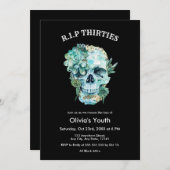 スカルRIP 30s私の若者への40th誕生日の死 招待状 (正面/裏面)