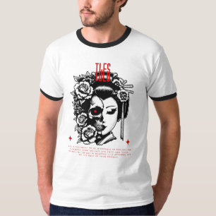 スカルTシャツ付きTTLES歌舞伎デザイン Tシャツ