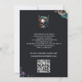 スカルTattoo Gothicの結婚更新取消 招待状 (裏面)