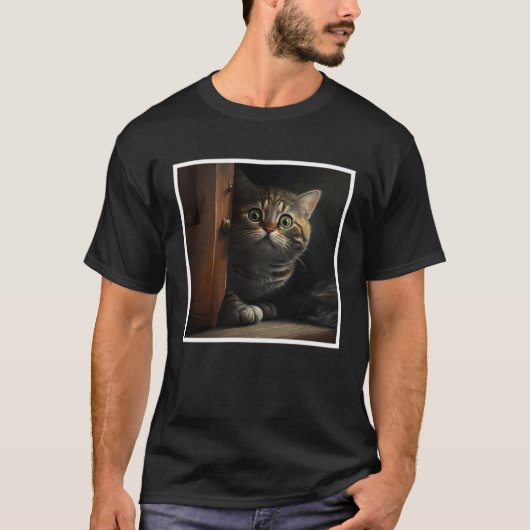 スカレディキャット怖い猫顔1 Tシャツ (正面)