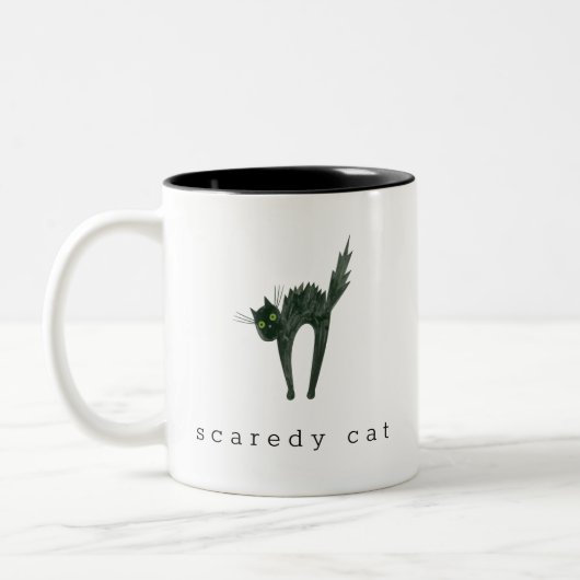 スカレディ猫,ハロウィーン,黒猫,猫好き ツートーンマグカップ (左)