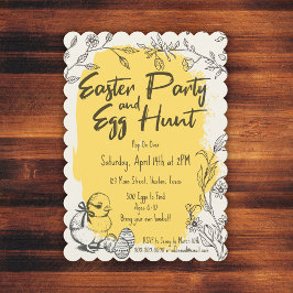 スカロップイースターパーティー&エッグ狩り招待状