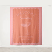 スカロップエッジバチェロレッテ背景カクテル タペストリー (正面)