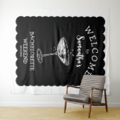 スカロップエッジバチェロレッテ背景カクテル タペストリー (インサイチュ(横))